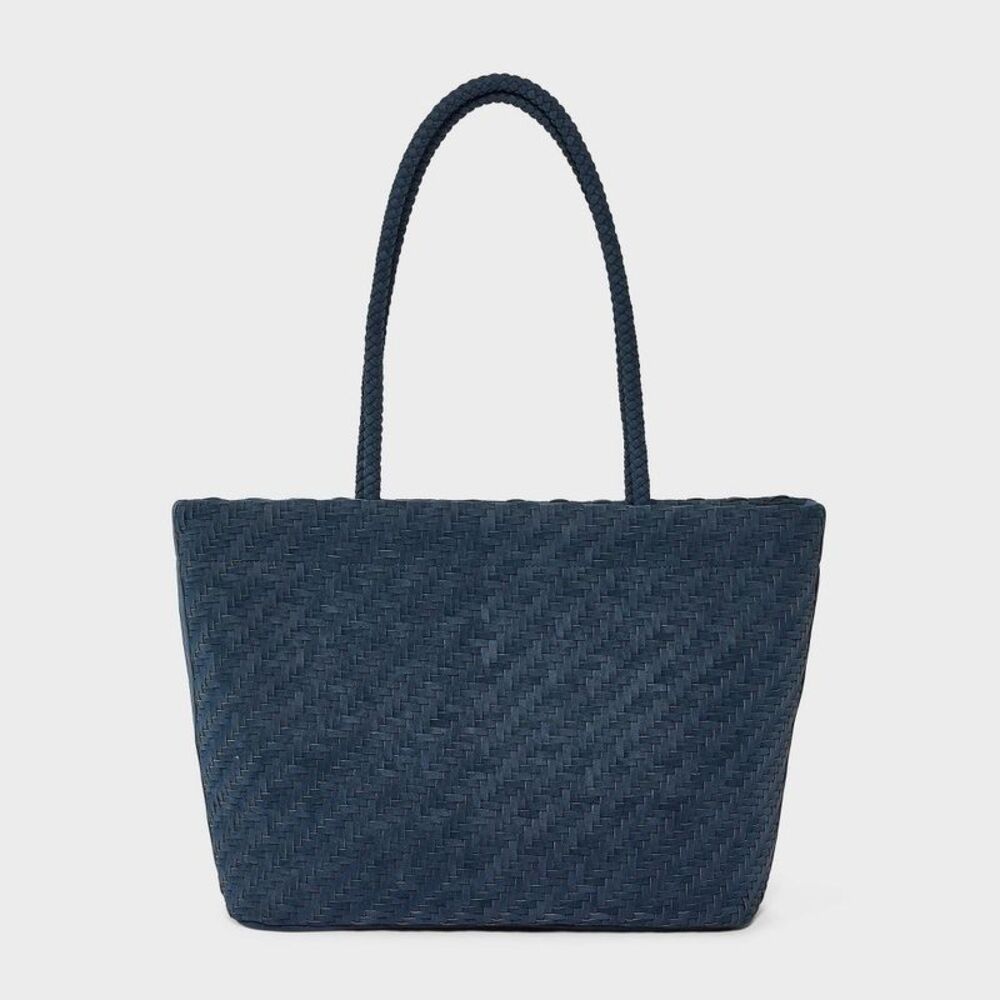 Faux Nubuck Woven Tote Bag - A New Day Blue